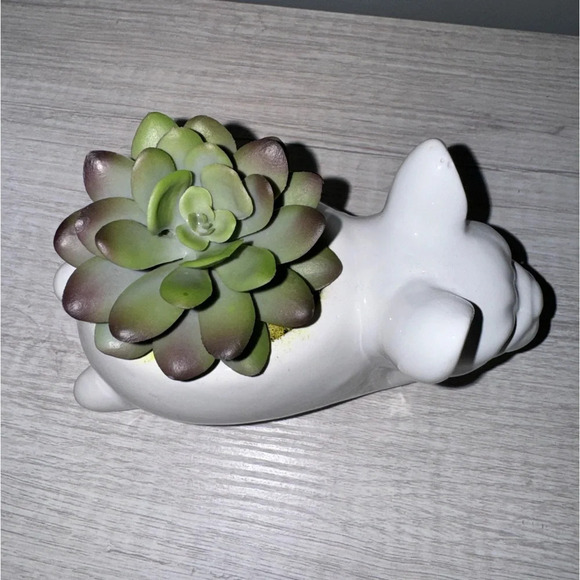 French Bulldog Frenchie Dog Planter White Small 6" Inch Decorative Home Decor - Picture 7 of 7